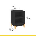Ver imagem 3 de Mesa de Apoio Lateral 40 X 57 Cm 2 Nichos Pés Madeira Mdp Preto - Clicklar