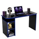 Ver imagem 5 de Mesa Escrivaninha Setup 115cm com Nichos e Espaço para Cpu Gamer Athenas Preto/com Azul