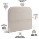 Ver imagem 4 de Cabeceira Cama Box Casal 140cm Orgânica Lanna W01 Bouclê Creme - Lyam Decor