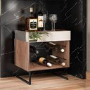 Ver imagem 2 de Adega Espelhada 6 Garrafas com Pés Metálicos Estilo Industrial Loft D09 Demolição/Preto -