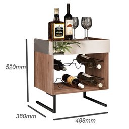 Adega Espelhada 6 Garrafas com Pés Metálicos Estilo Industrial Loft D09 Demolição/Preto - - 4 Adega Espelhada 6 Garrafas com Pés Metálicos Estilo Industrial Loft D09 Demolição/Preto - - 4