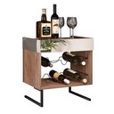 Ver imagem 1 de Adega Espelhada 6 Garrafas com Pés Metálicos Estilo Industrial Loft D09 Demolição/Preto -