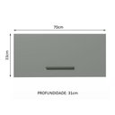 Ver imagem 2 de Armário Aéreo de Cozinha Agata 70cm 1 Porta Branco Cinza