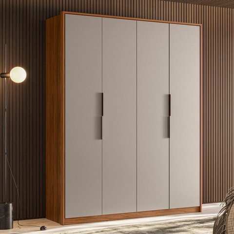 Guarda Roupa Casal Attore 4 Portas - Demobile:nogueira Touch / Nude Prime Tx