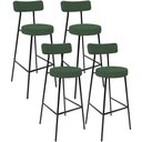 Ver imagem 1 de Kit 04 Banquetas Baixa Bar Cozinha Sala de Jantar Estrutura em Aço Milão L02 Suede Verde Musgo - Lya