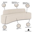Ver imagem 2 de Sofá 4 Lugares para Sala de Estar Living 230cm Koane D06 Linho Pérola - Mpozenato