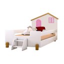 Ver imagem 2 de Cama Infantil Casinha Belíssima Branco/mel e Rosa com 2 Luminárias - Divaloto