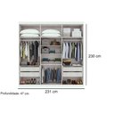 Ver imagem 2 de Guarda Roupa Casal 6 Portas e 4 Gavetas C/ Espelho Alonzo New Rovere - Lopas