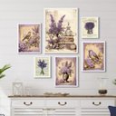 Ver imagem 1 de Composição 6 Quadros Decorativos Lavanda:madeira Branca