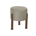 Ver imagem 2 de Kit 2 Puff Banquinho Redondo Decorativo Thor em Linho Pés Polietileno Cor Bege