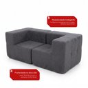 Ver imagem 5 de Sofá Modular 2 Lugares com 2 Cantos Kappesberg Boucle Titanio