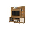 Ver imagem 1 de Estante Home theater alan para Tv 55 Polegadas com Rodizios Naturale / Off White - Madetec
