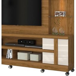 Estante Home theater alan para Tv 55 Polegadas com Rodizios Naturale / Off White - Madetec - 2