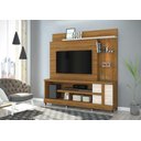 Ver imagem 3 de Estante Home theater alan para Tv 55 Polegadas com Rodizios Naturale / Off White - Madetec