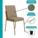 Ver imagem 7 de Conjunto Sala de Jantar Melbourne 4 Lugares Tampo MDP Estrutura Aço Dourado 130cm Móveis Carraro