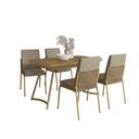 Ver imagem 2 de Conjunto Sala de Jantar Melbourne 4 Lugares Tampo MDP Estrutura Aço Dourado 130cm Móveis Carraro