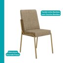 Ver imagem 3 de Conjunto Sala de Jantar Melbourne 4 Lugares Tampo MDP Estrutura Aço Dourado 130cm Móveis Carraro