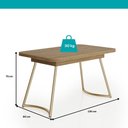 Ver imagem 5 de Conjunto Sala de Jantar Melbourne 4 Lugares Tampo MDP Estrutura Aço Dourado 130cm Móveis Carraro