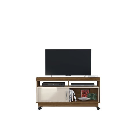 Rack para Tv até 50 Polegadas 1 Porta e Rodízios Artur Naturale/off White