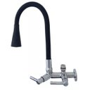 Ver imagem 1 de 2162 C80 Torneira Gourmet Bica Móvel Para Parede de Cozinha Com Tubo Flexível Preto Arejador Cônico
