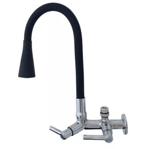 2162 C80 Torneira Gourmet Bica Móvel Para Parede de Cozinha Com Tubo Flexível Preto Arejador Cônico