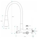 Ver imagem 5 de 2162 C80 Torneira Gourmet Bica Móvel Para Parede de Cozinha Com Tubo Flexível Preto Arejador Cônico