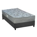 Ver imagem 1 de Cama Box Solteiro: Colchão Espuma D33 Paropas Ag65 Double Fanton Gray + Base Crc Suede Gray (88x188