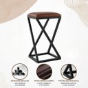 Ver imagem 4 de Kit 4 Banqueta Metal Moderno Balcão Bancada Cozinha Bistrô Couro Sintético