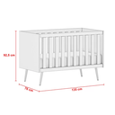 Ver imagem 5 de Quarto Infantil Retro Completo Lunare Guarda Roupa 3 Portas Comoda e Berço Mini Cama Branco - Mobili
