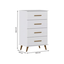 Ver imagem 4 de Quarto Infantil Retro Completo Lunare Guarda Roupa 3 Portas Comoda e Berço Mini Cama Branco - Mobili