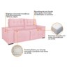 Sofá Cama Retrátil Sala Vicenza Vicenza 210cm Suede Rosa Bebê - 6