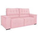 Ver imagem 3 de Sofá Cama Retrátil Sala Vicenza Vicenza 210cm Suede Rosa Bebê
