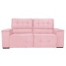 Sofá Cama Retrátil Sala Vicenza Vicenza 210cm Suede Rosa Bebê - 8