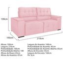 Ver imagem 5 de Sofá Cama Retrátil Sala Vicenza Vicenza 210cm Suede Rosa Bebê