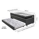 Ver imagem 2 de Bicama Box Baú Courino Linho Preto 88x188 com Colchão Gransleep Molas Verticoil Ecoflex