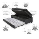 Ver imagem 5 de Bicama Box Baú Courino Linho Preto 88x188 com Colchão Gransleep Molas Verticoil Ecoflex