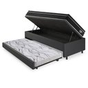 Ver imagem 4 de Bicama Box Baú Courino Linho Preto 88x188 com Colchão Gransleep Molas Verticoil Ecoflex