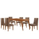 Ver imagem 2 de Mesa de Jantar Copper 180cm Tampo Canto Mdf com 6 Cadeiras Safira Moderna Mobília
