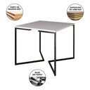 Ver imagem 5 de Mesa Jantar Industrial Branca Quadrada 90X90 Base V Ferro Preto Com 4 Cadeiras Pretas M Cor: Branco