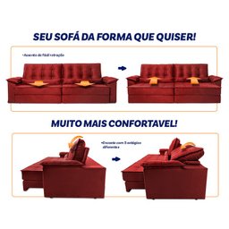 Sofá Retrátil Reclinável 300cm Ascari Suede Velut com molas Ensacadas - King House - 6
