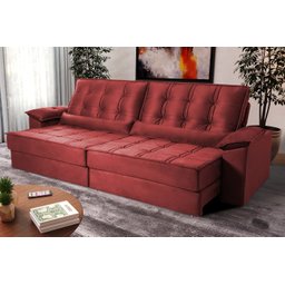 Sofá Retrátil Reclinável 300cm Ascari Suede Velut com molas Ensacadas - King House - 2