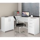 Ver imagem 6 de Escrivaninha Mesa Escritório em L Office Nt 2005 2 Gavetas 3 Portas 157cm Branco New
