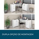 Ver imagem 7 de Escrivaninha Mesa Escritório em L Office Nt 2005 2 Gavetas 3 Portas 157cm Branco New