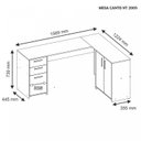 Ver imagem 4 de Escrivaninha Mesa Escritório em L Office Nt 2005 2 Gavetas 3 Portas 157cm Branco New