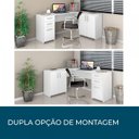Ver imagem 7 de Escrivaninha Mesa Escritório em L Office Nt 2005 2 Gavetas 3 Portas 157cm Branco New