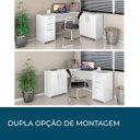 Ver imagem 7 de Escrivaninha Mesa Escritório em L Office Nt 2005 2 Gavetas 3 Portas 157cm Branco New