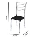 Ver imagem 3 de Conjunto 6 Cadeiras cromadas para cozinha Super resistente Kiara-Assento Preto GAT MAGAZINE