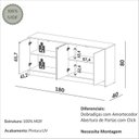 Ver imagem 3 de Buffet Aparador 4 Portas com Fecho Toque e Amortecedor 100% MDF 180cm 2026 Marrom