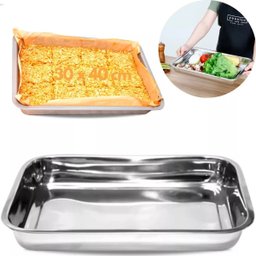 Kit 3 Assadeira Forma Retangular Alta Aço Inox 30 X 40 X 4cm - 3