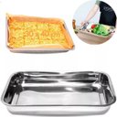 Ver imagem 3 de Kit 3 Assadeira Forma Retangular Alta Aço Inox 30 X 40 X 4cm